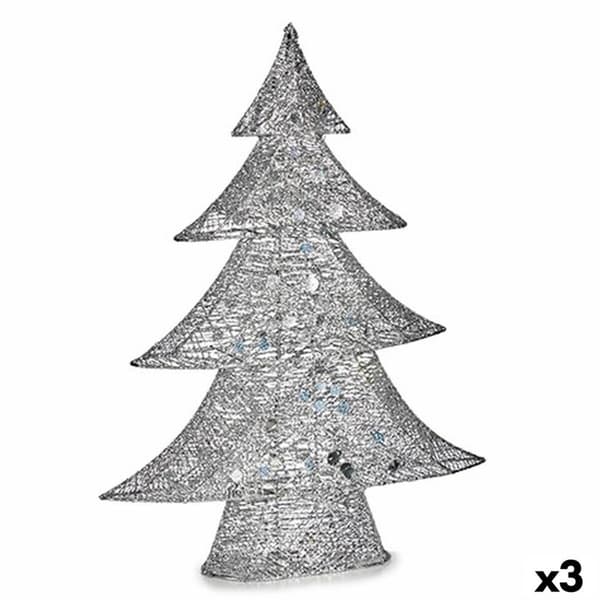 Prydnadsfigur Krist+ 00126 Silvrig Julgran 12 x 59,5 x 48,5 cm Metall (3 antal)