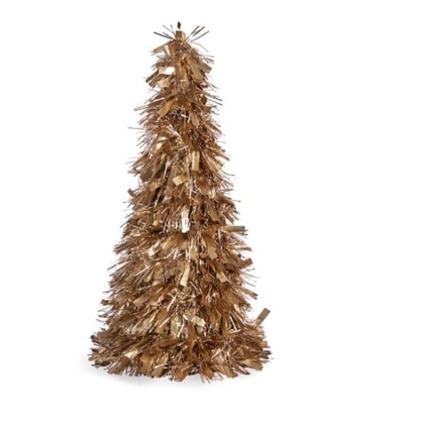 Prydnadsfigur Julgran Glitter Gyllene polypropen PET 27 x 45,5 x 27 cm (12 antal)