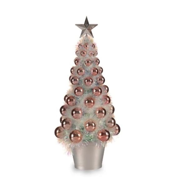 Prydnadsfigur Julgran Rosa polypropen PET 16 x 37,5 x 16 cm (12 antal)