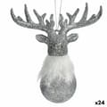 Miniatyrbild 1 av 2: Julgranskula Ren Silvrig Plast Glitter 13,5 x 15,5 x 7 cm (24 antal)