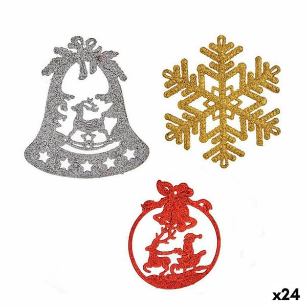 Juldekorationer Krist+ 00507 Röd Gyllene Silvrig Plast (24 antal)