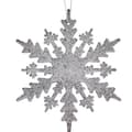 Miniatyrbild 2 av 2: Julgranskula Snöflingor Silvrig Plast Glitter 15 x 15 x 0,2 cm (24 antal)