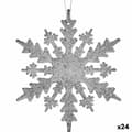 Miniatyrbild 1 av 2: Julgranskula Snöflingor Silvrig Plast Glitter 15 x 15 x 0,2 cm (24 antal)
