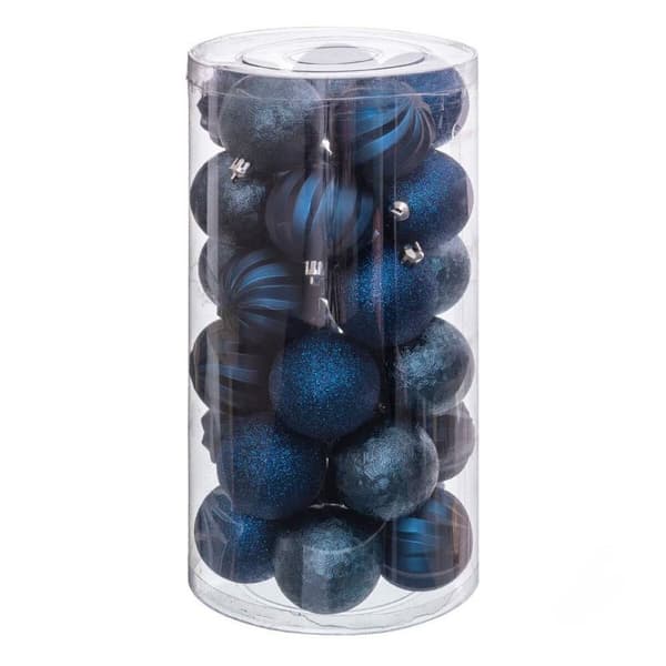 Julgranskulor Blå Plast 6 x 6 x 6 cm (30 antal)