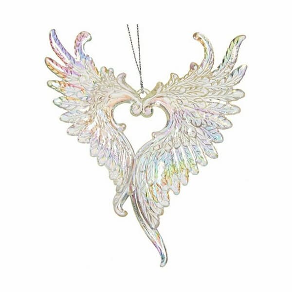 Julgranskula Änglavingar Pärlemor Plast Glitter 12 x 13 x 2,5 cm (24 antal)