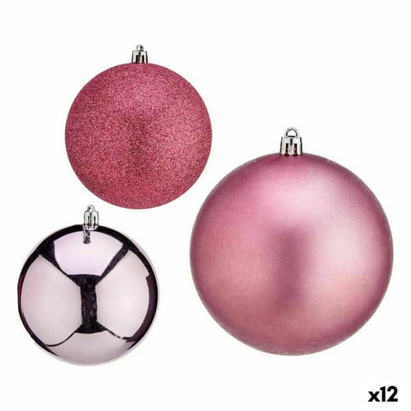 Joulupallosetti Krist+ 00787 Pinkki Muovinen (12 osaa)