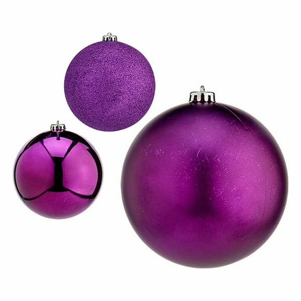 Joulupallosetti Krist+ 00833 Purppura Muovinen Ø 15 cm (4 osaa)