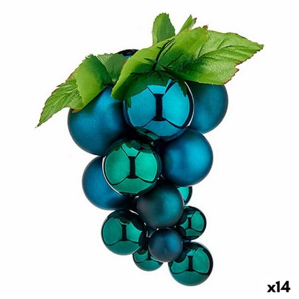 Joulupallo Viinirypäleet Mini Sininen Muovinen 15 x 15 x 20 cm (14 osaa)