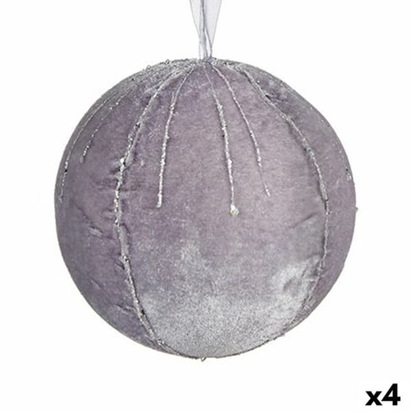 Joulupallosetti Polyesteri Hopeinen 12 x 12 x 12 cm (4 osaa)