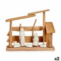 Pikkukuva 1 / 3: Seimikuvaelma Valkoinen Luonnollinen Puu Keraminen 10 x 21 x 25 cm (2 osaa)
