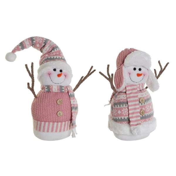 Sisustus DKD Home Decor Valkoinen Ruskea Pinkki 30 x 16 x 33 cm (2 osaa)