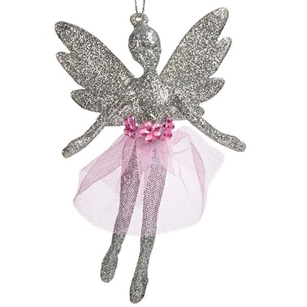 Joulukuusenpallo Keijukainen Hopeinen Muovinen Glitter 8 x 12 x 5 cm (24 osaa)