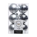 Miniatyrbild 1 av 2: Julgranskulor Decoris Silvrig Silver Plast 12 antal