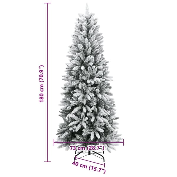 vidaXL Tekojoulukuusi lumihuurteella 300 LED-valoa 180 cm