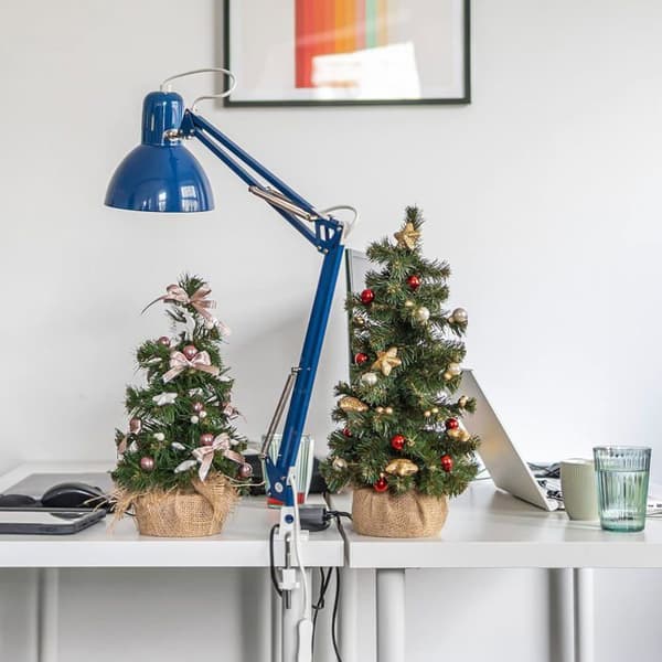 40cm Liten julgran | Konstgjord gran | Juldekoration | Mörkgrön | Naturligt | Semesterstämning | Jutebackning