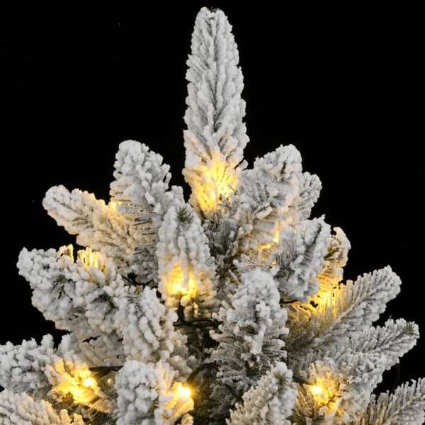 vidaXL Plastgran med 150 LEDs och snö 120 cm