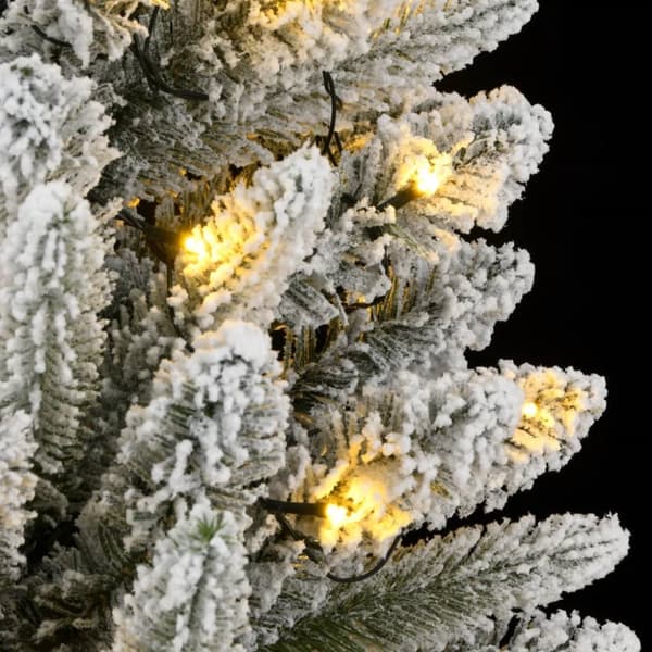 vidaXL Plastgran med 150 LEDs och snö 120 cm