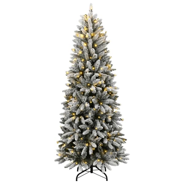 vidaXL Plastgran med 150 LEDs och snö 120 cm