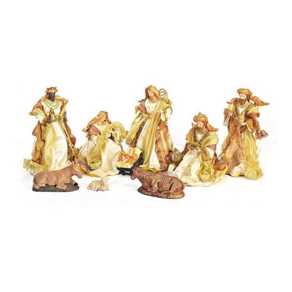 Joulukuusenpallo DKD Home Decor Kullattu Valkoinen (9 pcs) (20 x 15 x 30 cm)