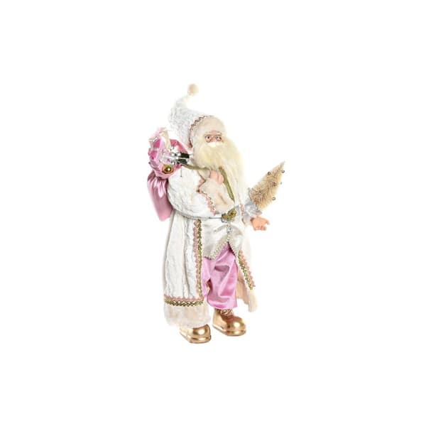 Koristehahmo DKD Home Decor Joulupukki Joulu Harmaa Pinkki PVC Puu 32 x 20 x 60 cm