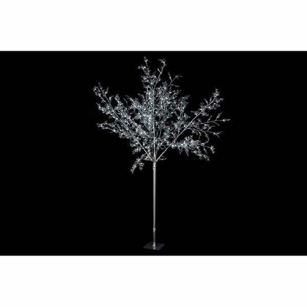 Joulupuu DKD Home Decor Valkoinen Hopeinen Metalli Muovinen 120 x 120 x 220 cm
