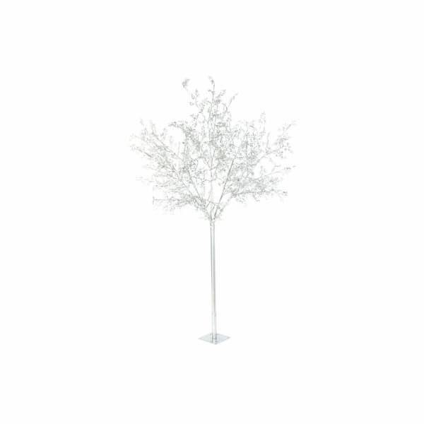 Joulupuu DKD Home Decor Valkoinen Hopeinen Metalli Muovinen 120 x 120 x 220 cm