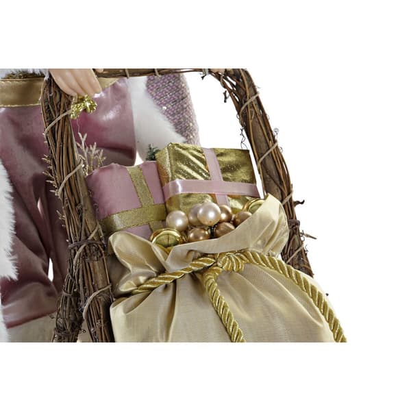 Joulukuusenpallo DKD Home Decor Monivärinen Pinkki Kullattu Puu Metalli Joulupukki 30 x 40 cm 42 x 25 x 48 cm