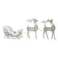 Miniatyrbilde 1 av 4: Julekule DKD Home Decor LED Lyd Hvit flettet 60 x 30 x 37 cm (3 Deler)