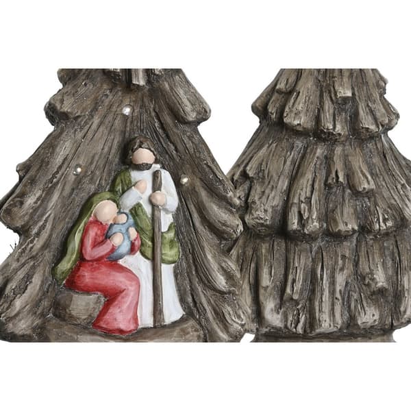 Julkrubba-set Home ESPRIT Grön Grå Magnesium 23 x 13,5 x 45 cm (2 antal)