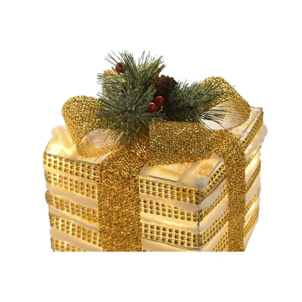 Joulukuusenpallo DKD Home Decor Valkoinen Punainen Kullattu 25 x 25 x 25 cm (3 Kappaletta)