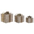 Miniatyrbild 4 av 4: Julgranskula DKD Home Decor Vit Gyllene Naturell 25 x 25 x 25 cm (3 Delar)
