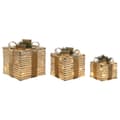 Miniatyrbild 1 av 4: Julgranskula DKD Home Decor Vit Gyllene Naturell 25 x 25 x 25 cm (3 Delar)