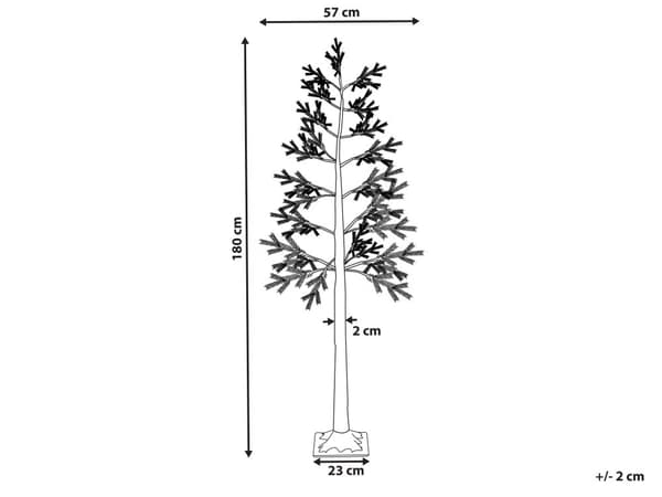 Kunstig Juletre Hvit PE 180 cm Forhåndsbelyst med LED-lys Utendørs Innendørs Snødekket Skandinavisk
