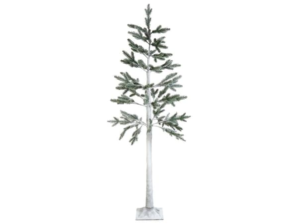 Kunstig Juletre Hvit PE 180 cm Forhåndsbelyst med LED-lys Utendørs Innendørs Snødekket Skandinavisk