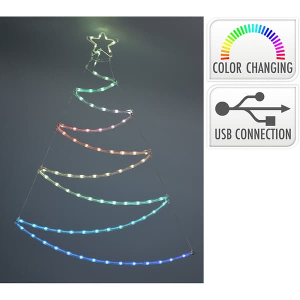 Koristevalot Lifetime Joulupuu LED RGB 66 x 87 cm