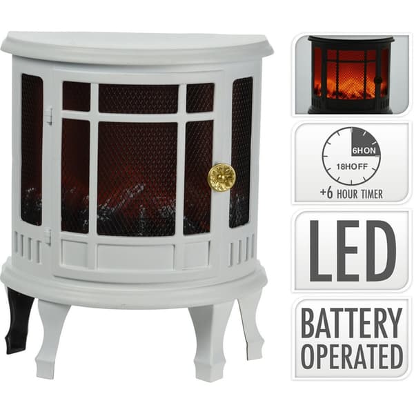 Julgranskula Lifetime Vit Eldstad 25 x 12,5 x 30 cm LED Ljus