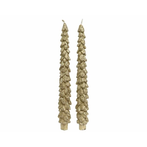 Lys Lifetime Gylden Fyrretræ Ø 3,5 x 26,5 cm (2 enheder)