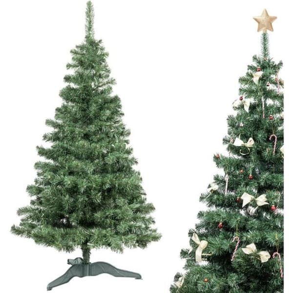 Konstgjord julgran - Kreativt hem - 180 cm - Mörkgrön - Stallställning - Inomhus