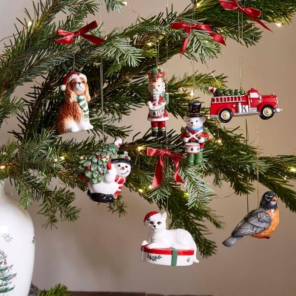 Christmas Tree Ornament, Fire Truck & Tree - Spode
