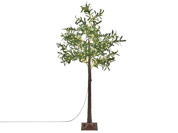 Kunstig juletre med LED-lys Grønn PVC 180 cm Dekorasjon Skandinavisk stil Utendørs- og innendørsbruk