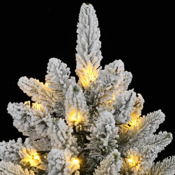 vidaXL Plastgran med 300 LEDs och snö 240 cm