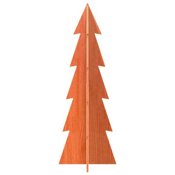 vidaXL Juletre av tre til pynt voksbrun 112 cm heltre furu
