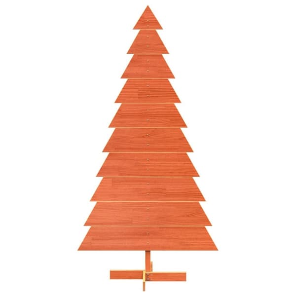 vidaXL Juletre av tre til pynt voksbrun 180 cm heltre furu