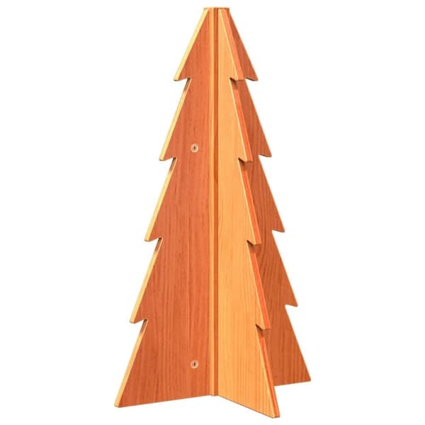 vidaXL Juletre av tre til pynt voksbrun 69,5 cm heltre furu