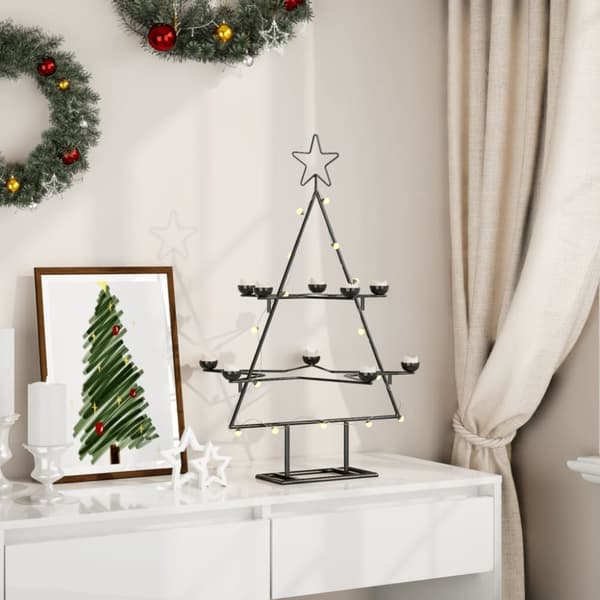 vidaXL dekorativt juletræ 75 cm metal sort