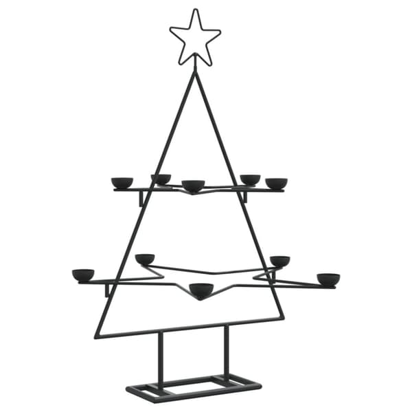 vidaXL dekorativt juletræ 75 cm metal sort