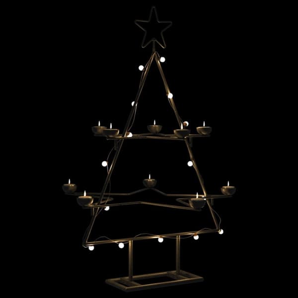 vidaXL dekorativt juletræ 75 cm metal sort