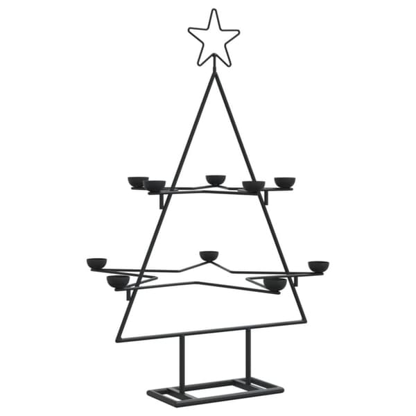 vidaXL dekorativt juletræ 75 cm metal sort