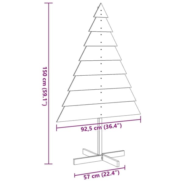 vidaXL dekorativt juletræ til pynt 150 cm massivt træ