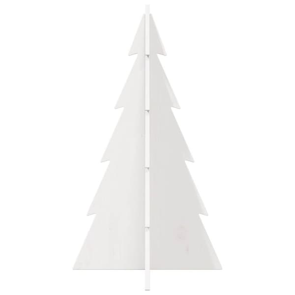 vidaXL dekorativt juletræ til pynt 80 cm massivt fyrretræ hvid